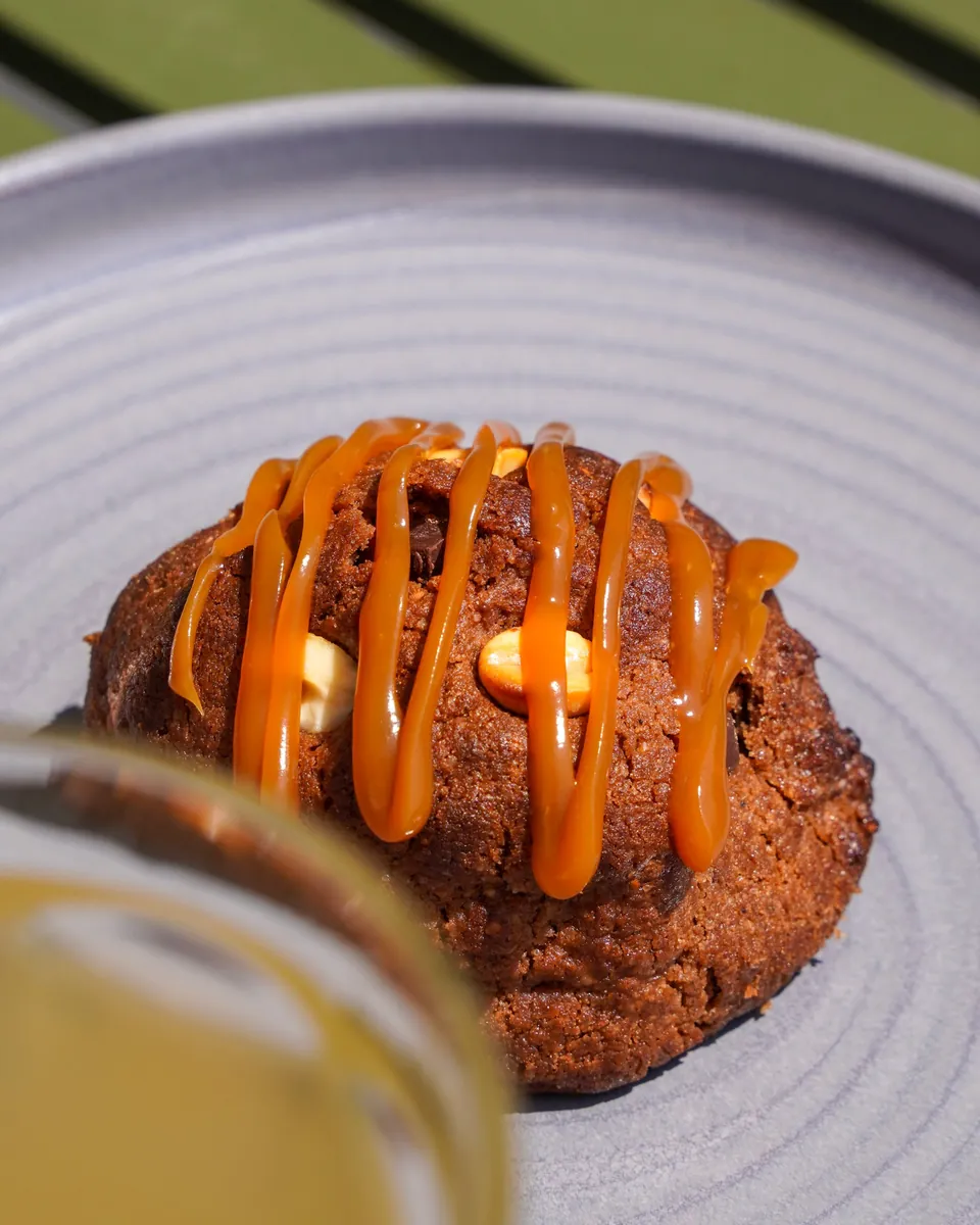 Cookie au caramel vu du dessus